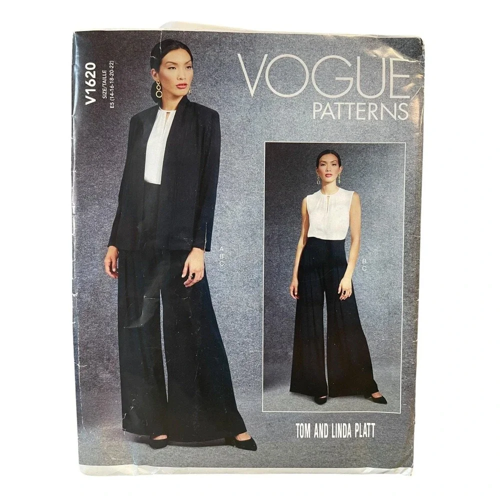 Vogue V1620 Misses Jacket Top Pants Sewing Pattern Size 14-22